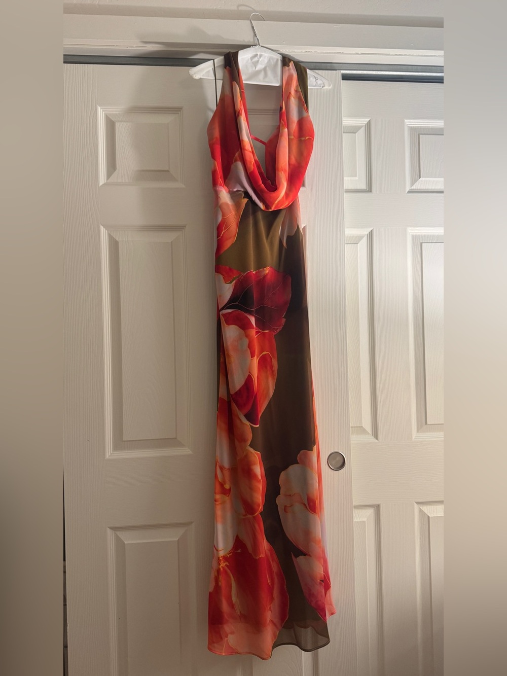 Ever New cowl neck floral halter dress